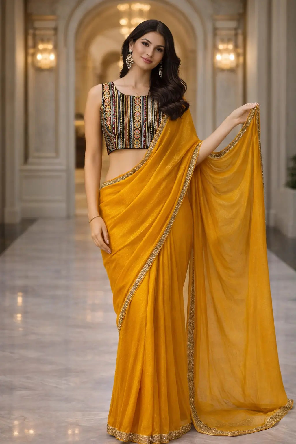 Sunshine Royal Drape Blouse