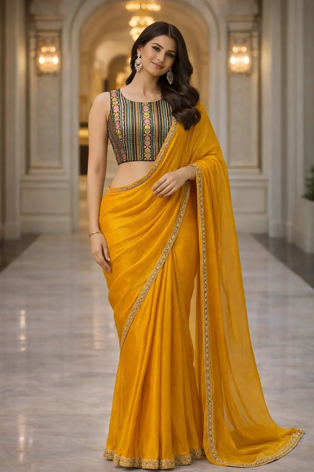 Sunshine Royal Drape Blouse