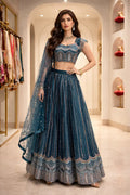 Teal Imperial Grace Lehenga