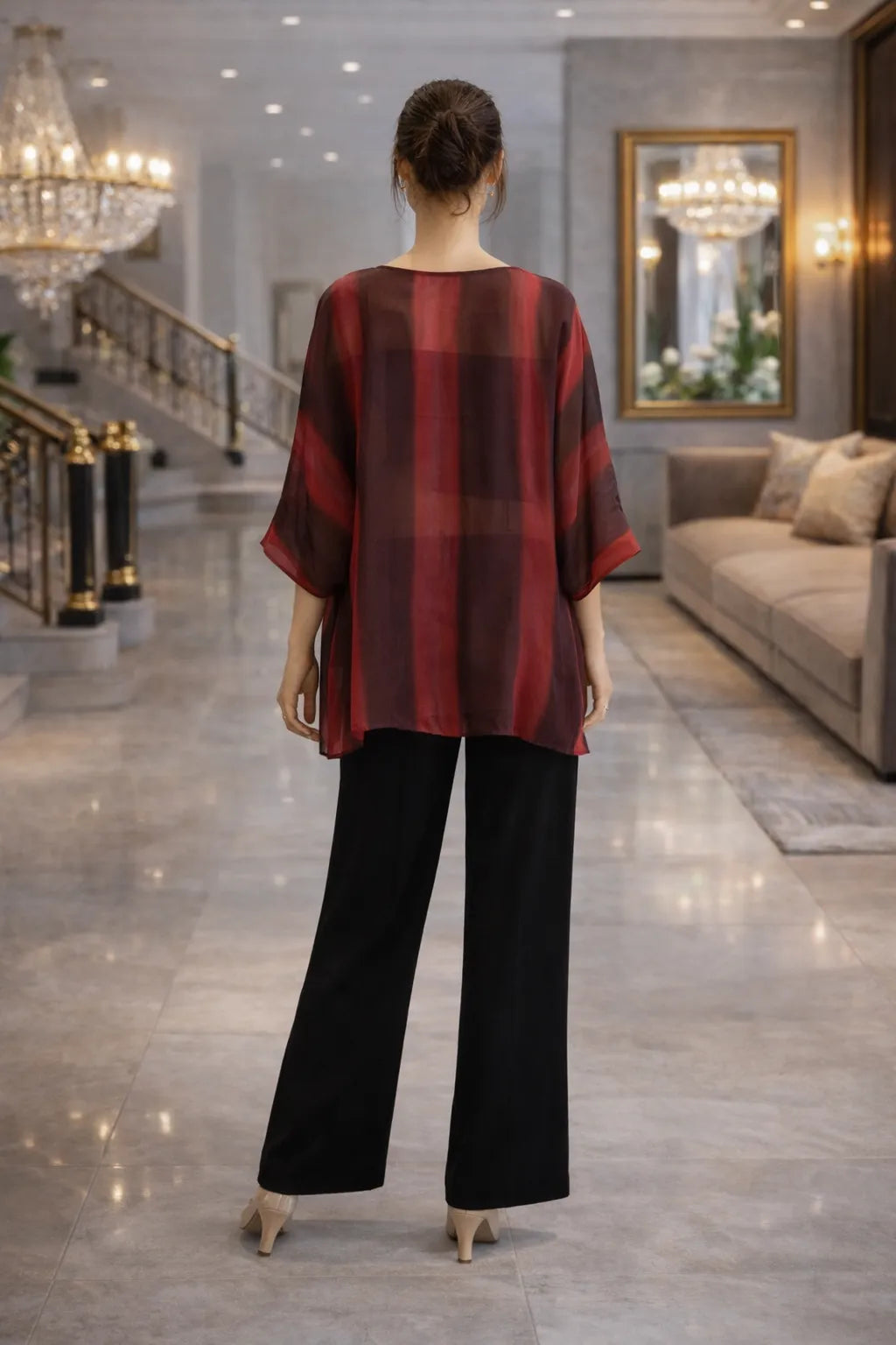 The Midnight Geometric Poncho Top