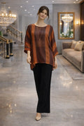 The Midnight Geometric Poncho Top