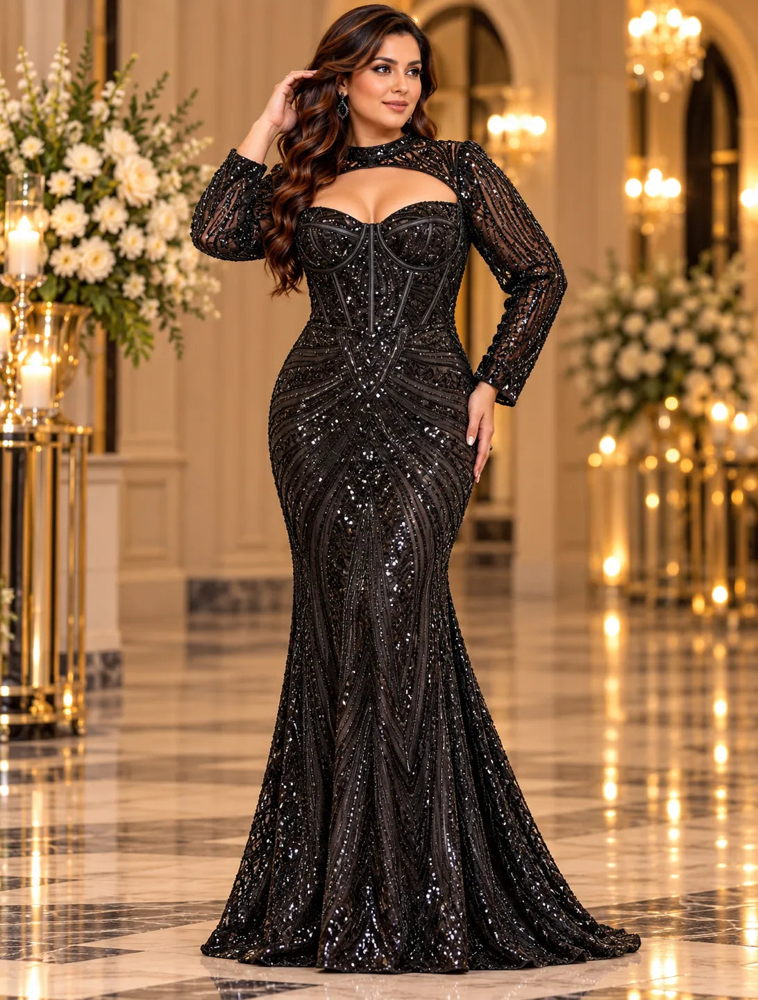 Valencia Luxe Sequin Corset Gown