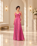 Veylora Strappy Backless Jacquard Maxi Dress Dress