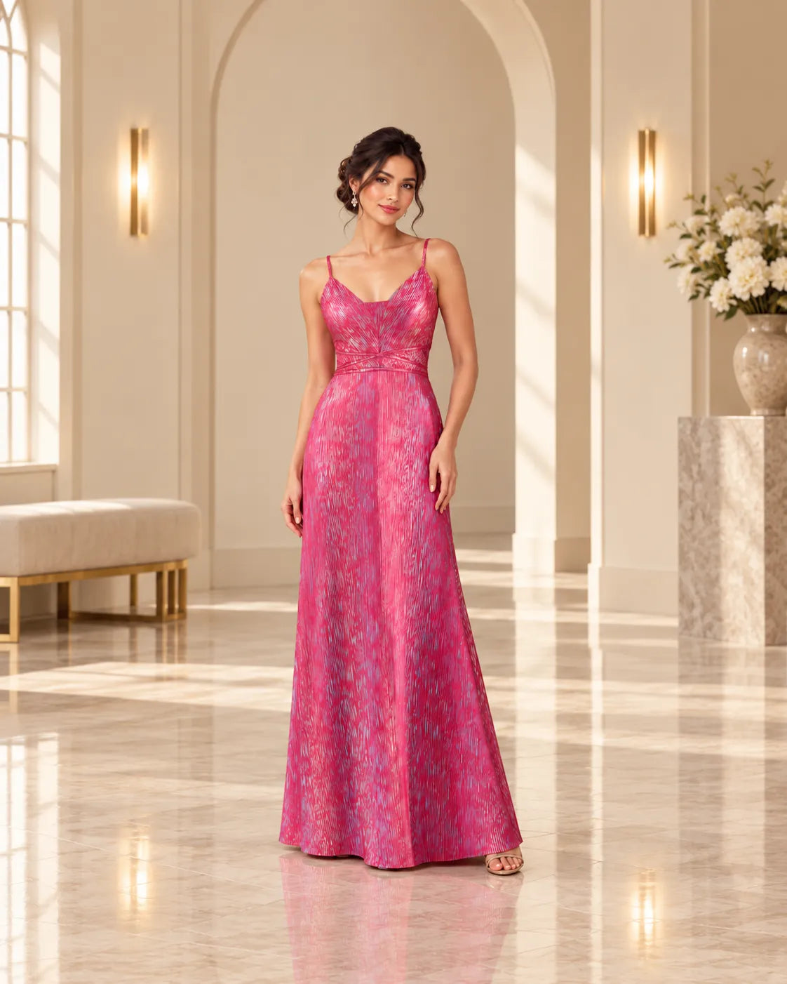 Veylora Strappy Backless Jacquard Maxi Dress Dress