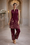 Wine Blossom Co-ord Set