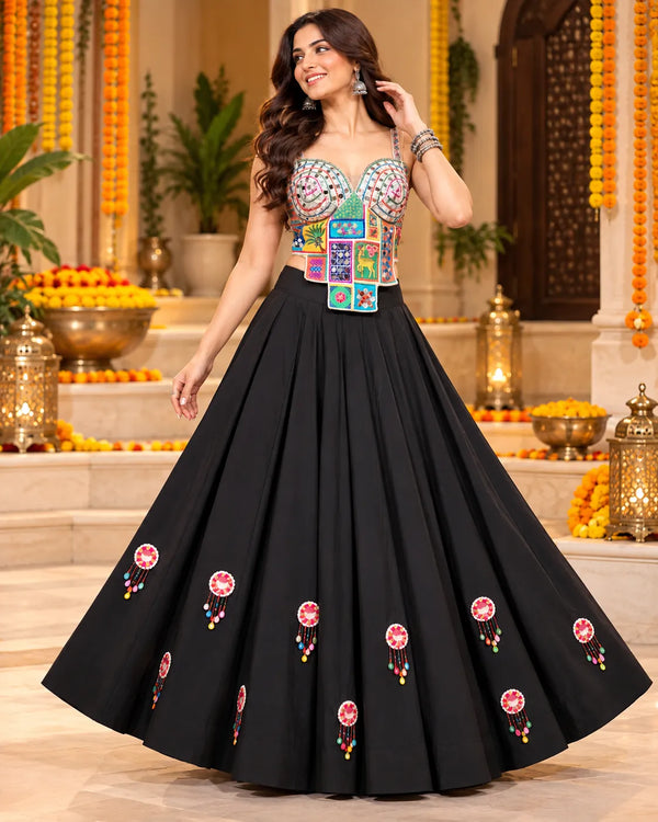 Zariya Mirror Drop Flared Skirt