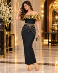 Zarvella Regal Off Shoulder Maxi Dress