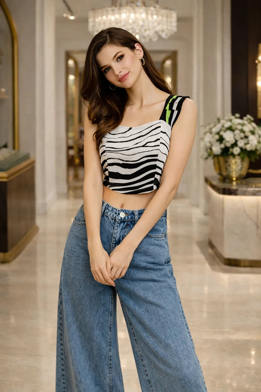 Zebra Chic Crop Top